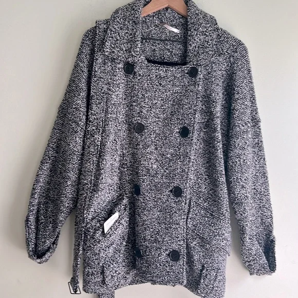 NWT Free People Wool Blend Slouchy Belted Coat - Picture 5 of 7